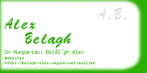 alex belagh business card